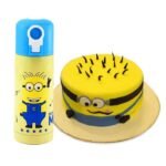 Minion Cake with Minion Water Bottle gift by Kids Combos