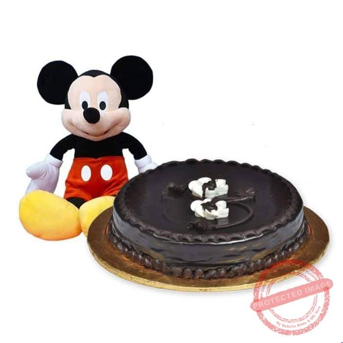 Mickey Mouse with Chocolate Cake gift by Kids Combos Mickey Mouse with Chocolate Cake gift by Kids Combos