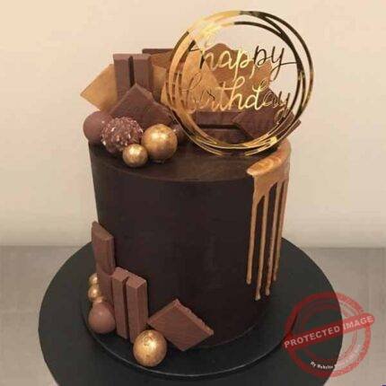Chocolate Designer Cake with Birthday Topper gift delivery in Lahore