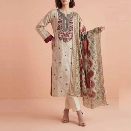 3 Piece Printed Embroidered Suit gift for Mothers Day