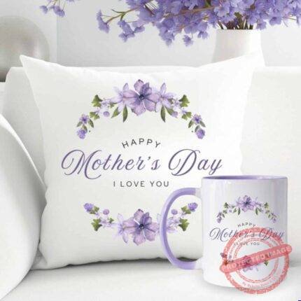Lilac Theme Mug Cushion gift by Mother’s Day for Mothers Day