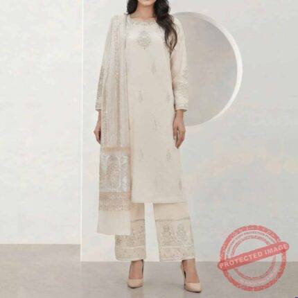 3 Piece Special Jacquard Suit (Stitched) gift for Eid