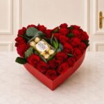 16 Pcs Rocher with Roses Heart Box gift delivery in Pakistan