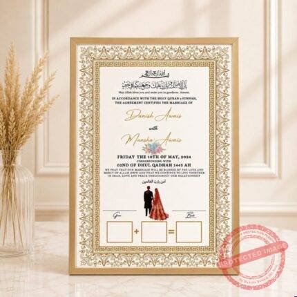 Nikkah Frame gift delivery in Pakistan