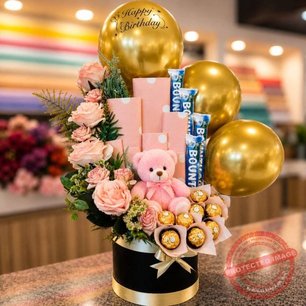 Black Box with Pink and Golden Theme Black Box with Pink and Golden Theme chocolate gift for Sorry