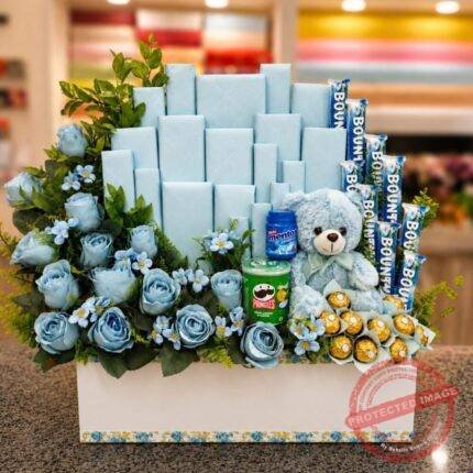 Blue Theme Chocolate Box for Get Well Soon