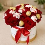 Raffaello with Flowers Round Box gift delivery in Pakistan