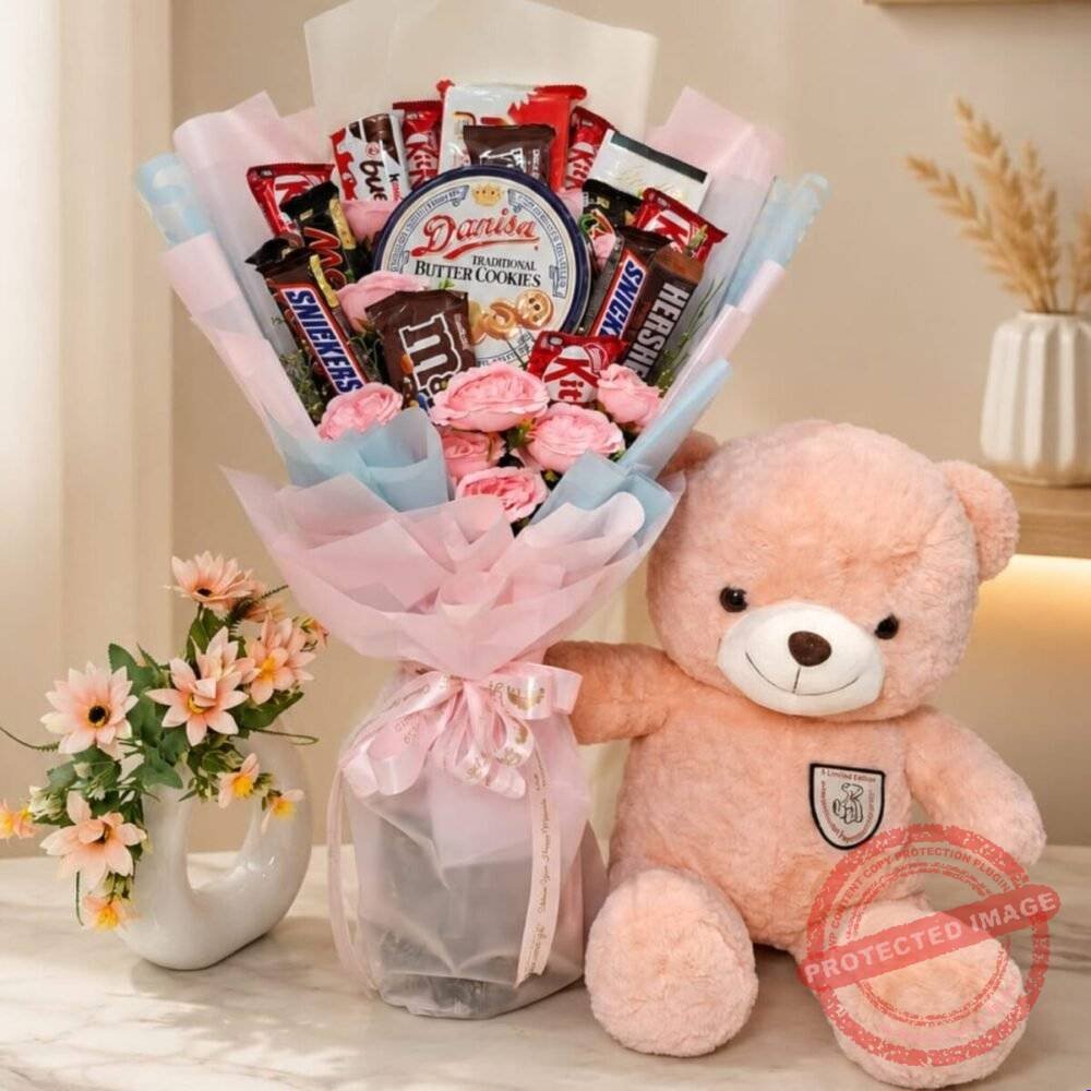Teddy with Chocolates Teddy with Chocolates for Valentines Day