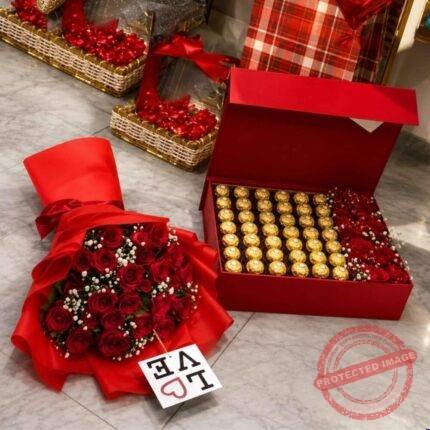 Lovely Gift with Flower Bouquet gift delivery in Pakistan