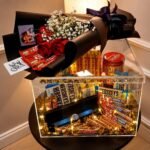 Acrylic Chocolate Box with Bouquet gift delivery in Pakistan