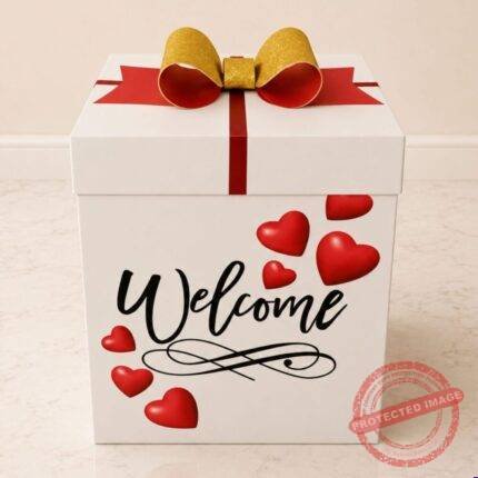 Red Foil Balloons Box gift delivery in Pakistan