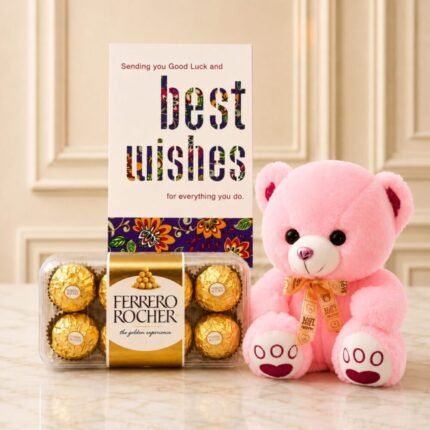 Cute Teddy Bear and Rocher gift delivery in Pakistan