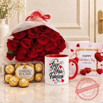 16 Pcs Ferrero Rocher, Roses and Mug gift delivery in Pakistan
