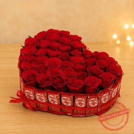 Heart Roses & KitKat Bouquet gift delivery in Pakistan