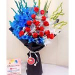 Blue and White Glads Bouquet gift delivery in Pakistan