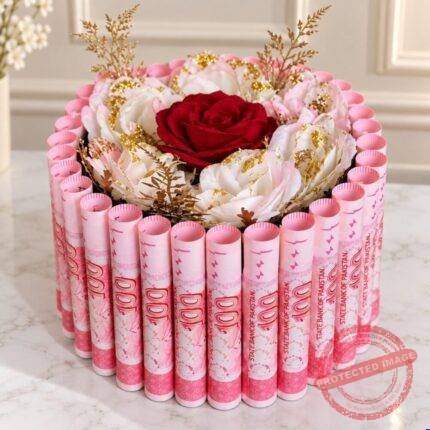 Flowers in Cash gift for Valentines Day