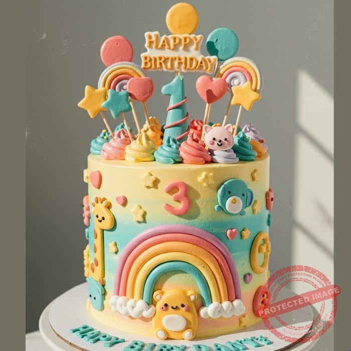 Beautiful Multi Color Cake Beautiful Multi Color Cake by O’Clock in Lahore