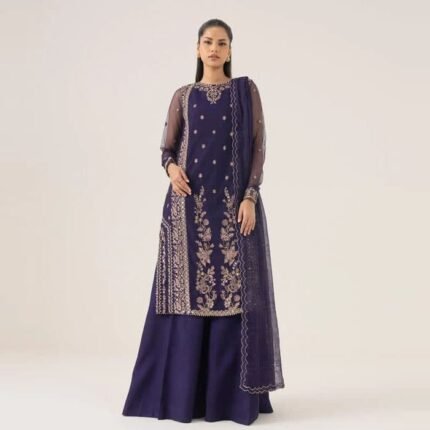 3 Piece – Embroidered Net Suit gift delivery in Pakistan