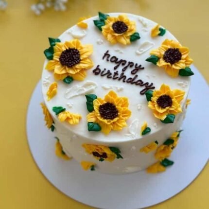 Sun Flowers Theme Cake gift delivery in Lahore