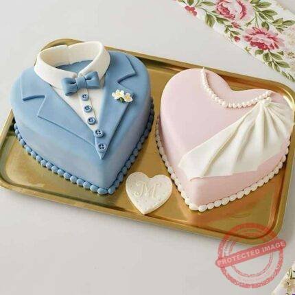 Heart Shape Couple Cake gift delivery in Lahore