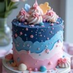 Beautiful Blue Cake gift delivery in Lahore