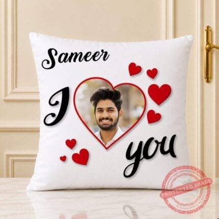 Love Cushion with Name for Valentines Day