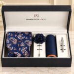 Navy/Rust Paisley Men Accessories Box gift delivery in Pakistan