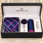 Navy/Purple Argyle Men Accessories Box gift delivery in Pakistan