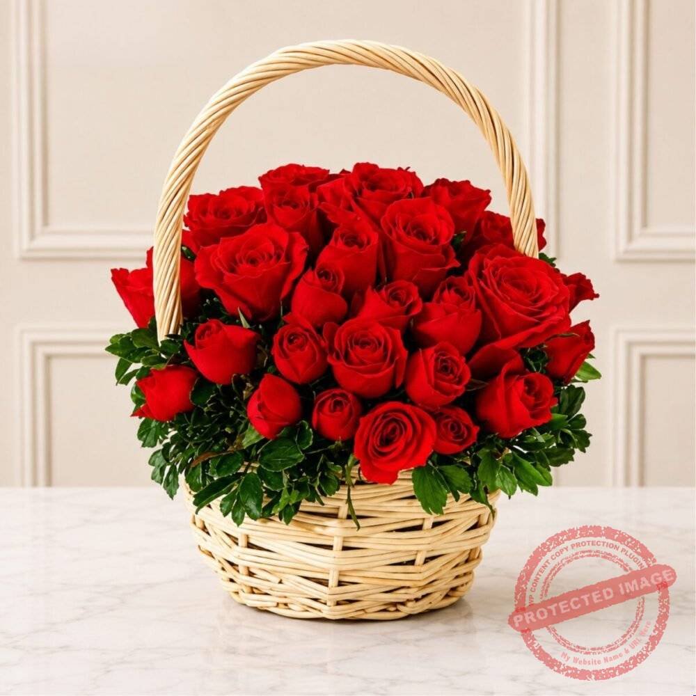 5 Dozen Roses Basket 5 Dozen Roses Basket in Sialkot for Valentines Day