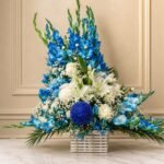 Sky Blue Theme Imported Flowers gift delivery in Pakistan