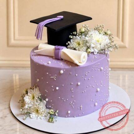 Purple Theme Graduation Cake gift delivery in Lahore