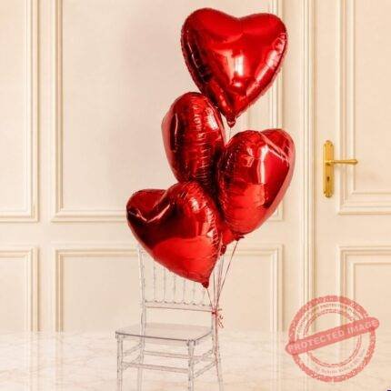 3 Heart Shape Foil Balloons gift delivery in Pakistan
