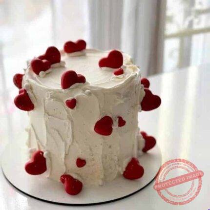 Red Heart Cake by O’Clock in Lahore