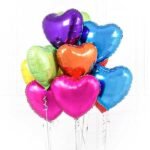 10 Mix Color Heart – Shape Foil Balloons gift delivery in Pakistan