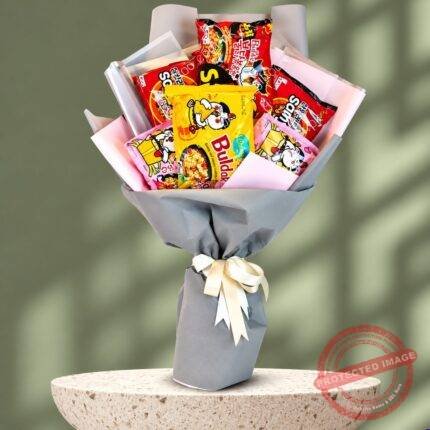 Mix Buldak Noodle Bouquet for Valentines Day