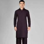 Purple Blended Unstitched Kameez Shalwar Fabric gift delivery in Pakistan
