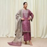 3 Piece – Embroidered Raw Silk Suit gift delivery in Pakistan