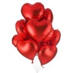 10 Red Heart Shape Foil Balloons gift delivery in Pakistan