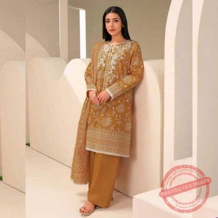 3 Piece Lawn Suit – Embroidered (Unstitched) gift delivery in Pakistan