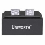 Silver/White Rectangle Cufflink gift delivery in Pakistan