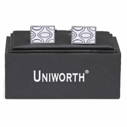 Silver/White Rectangle Cufflink gift delivery in Pakistan