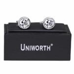 Silver/White Circle Cufflink gift delivery in Pakistan
