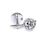 Silver/White Circle Cufflink gift delivery in Pakistan