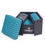 Turquoise Texture Cufflink Tie Set gift delivery in Pakistan