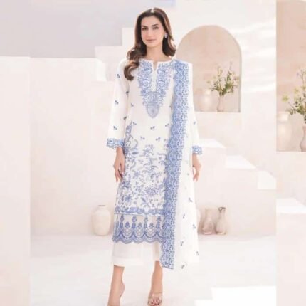 3 Piece Lawn Suit – Embroidered (Unstitched) gift delivery in Pakistan